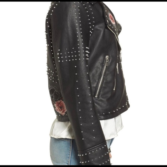 NWT BLANK NYC Stud Floral Moto-Jacket Heartbreaker - Picture 9 of 12